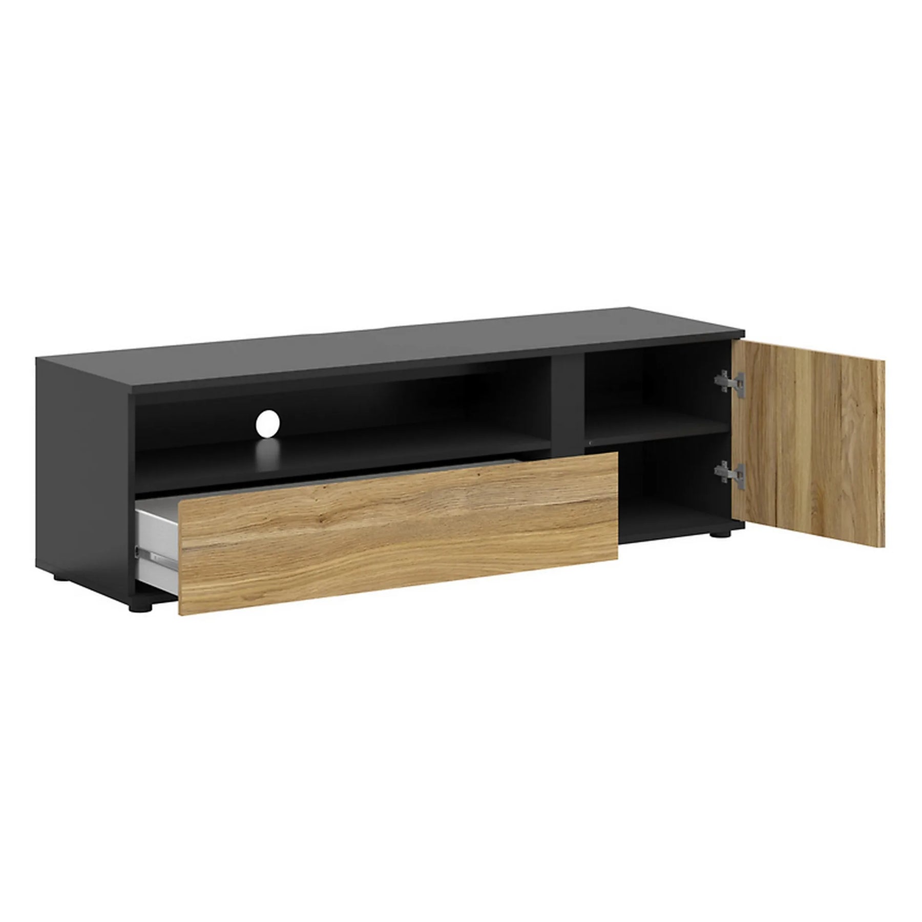 Comoda TV BERGEN OCN-29587, stejar/negru