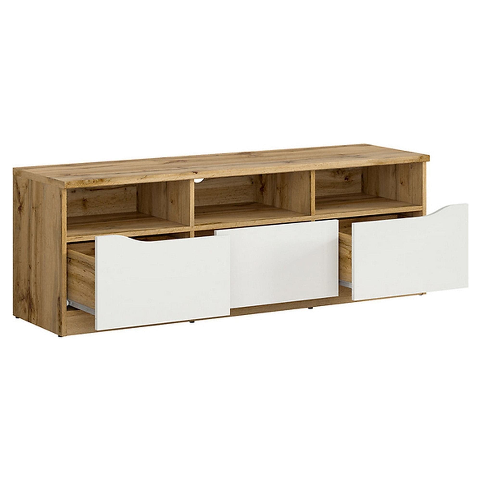 Comoda TV BERGEN OCN-29626, stejar/alb lucios