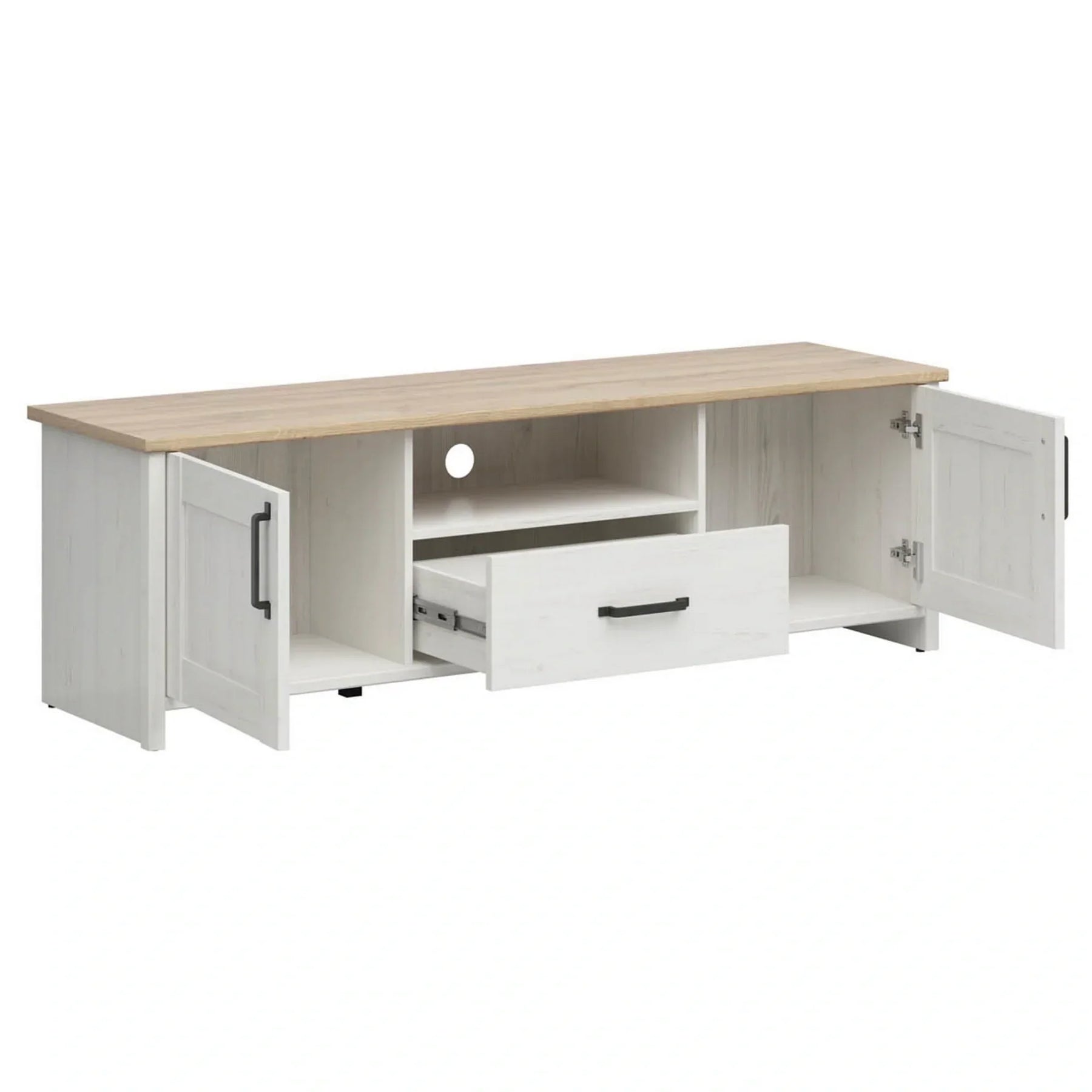 Comoda TV BERGEN OCN-29627, alb/stejar