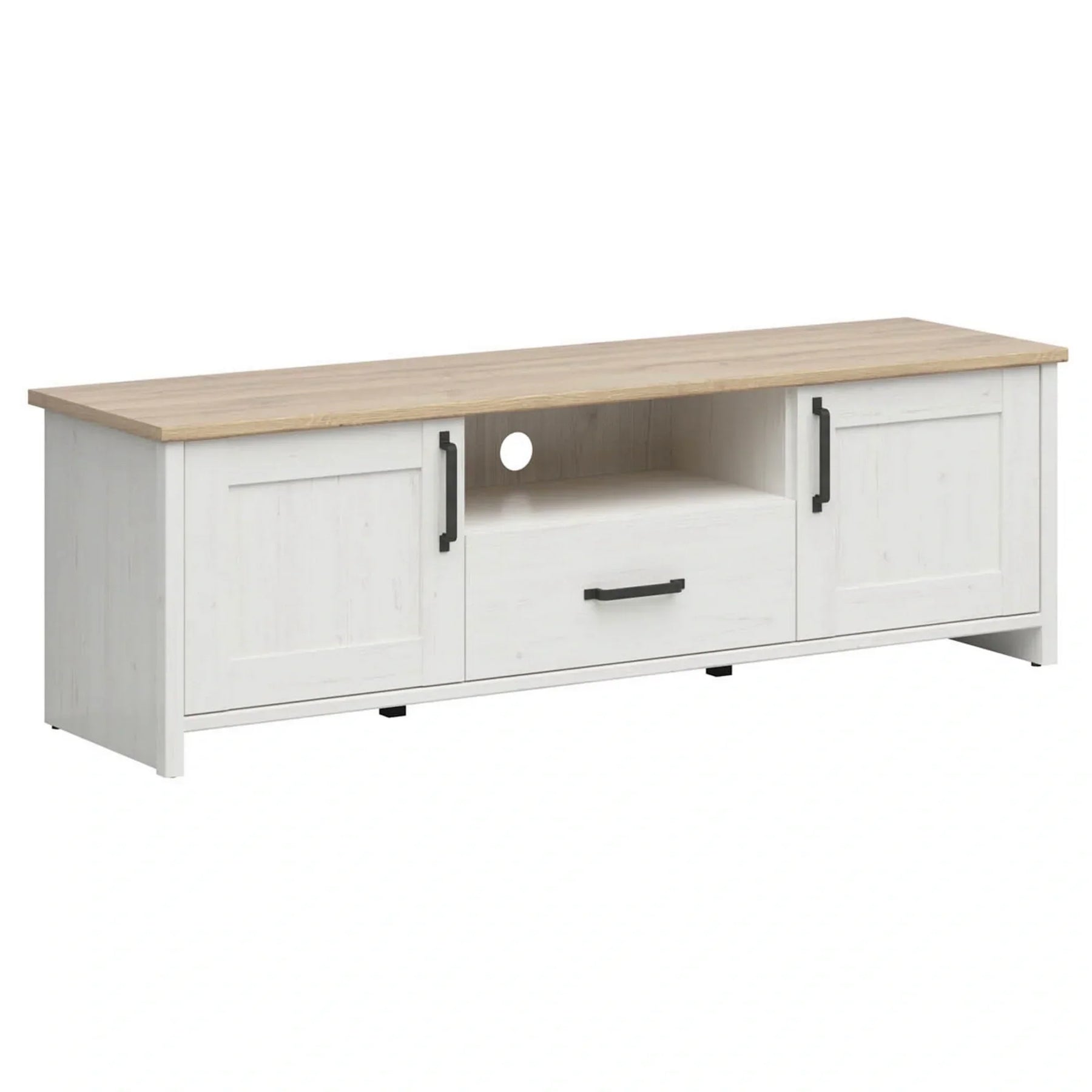 Comoda TV BERGEN OCN-29627, alb/stejar
