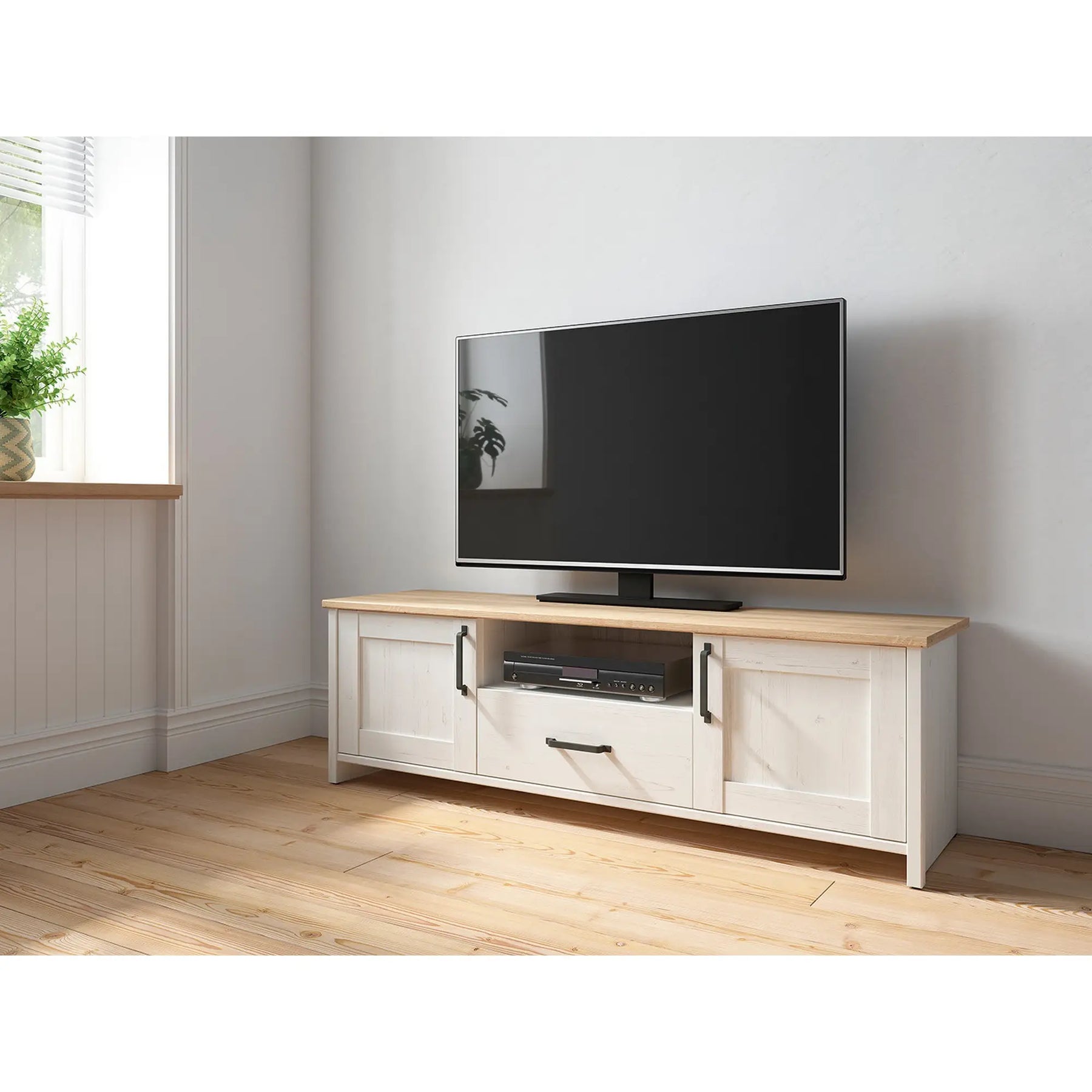 Comoda TV BERGEN OCN-29627, alb/stejar