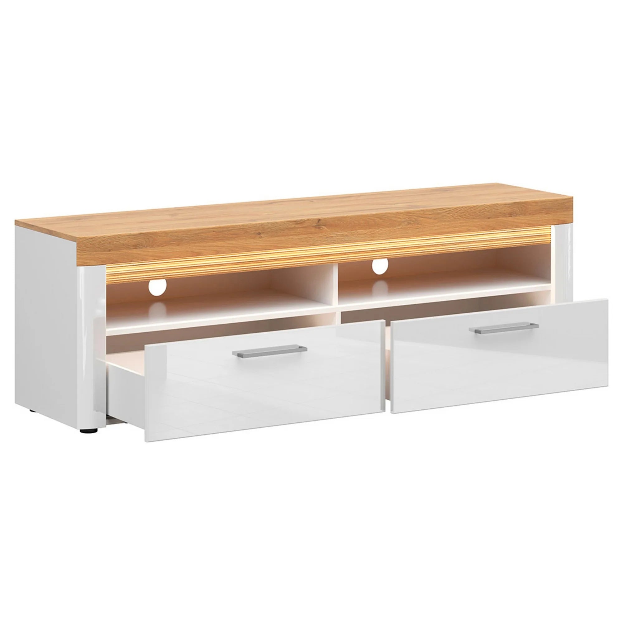 Comoda TV BERGEN OCN-29685, alb/stejar grandson