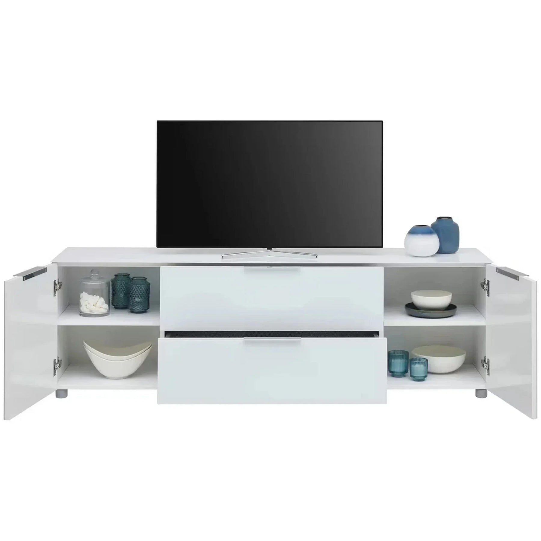 Comoda TV BERGEN OCN-29738, alb/alb lucios