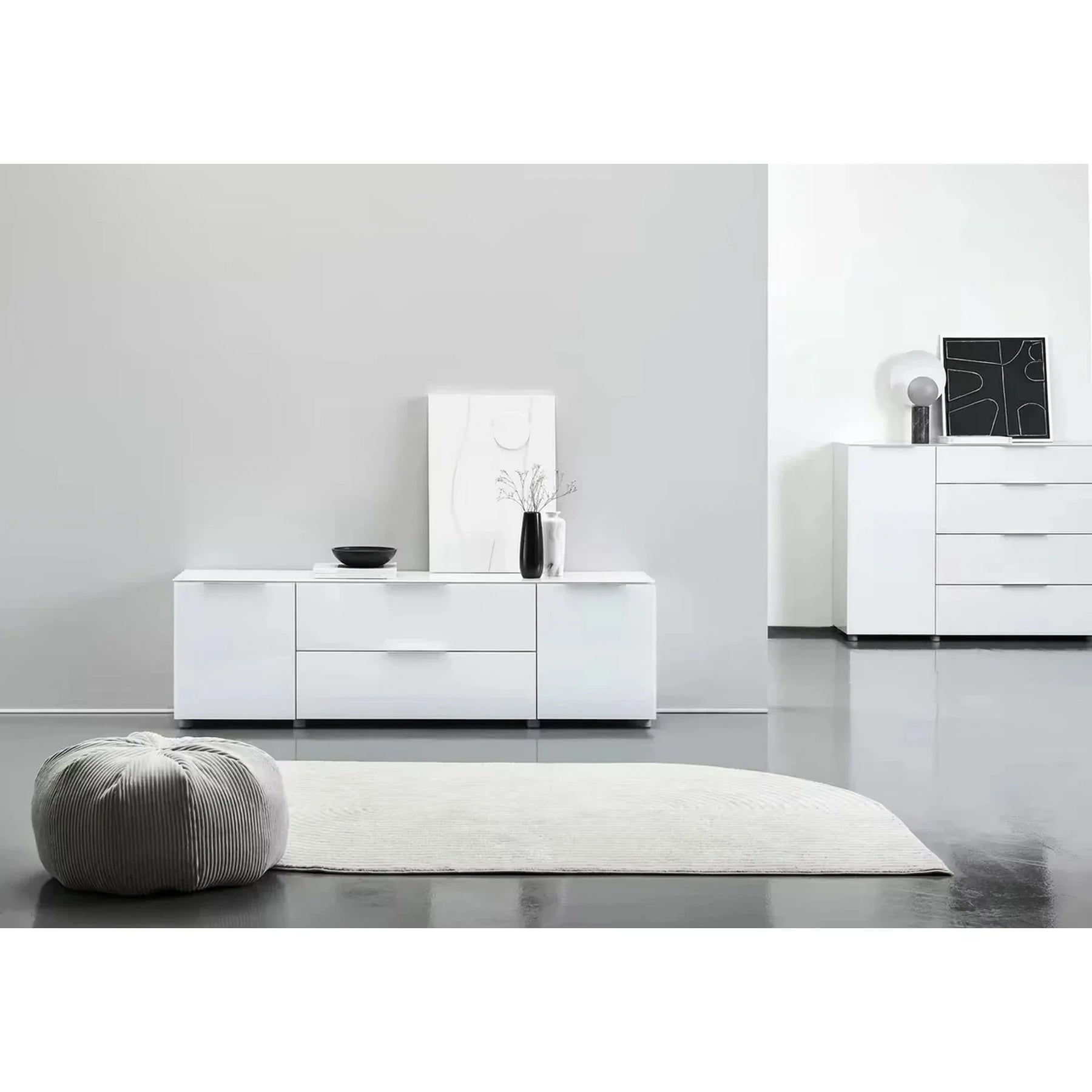 Comoda TV BERGEN OCN-29738, alb/alb lucios