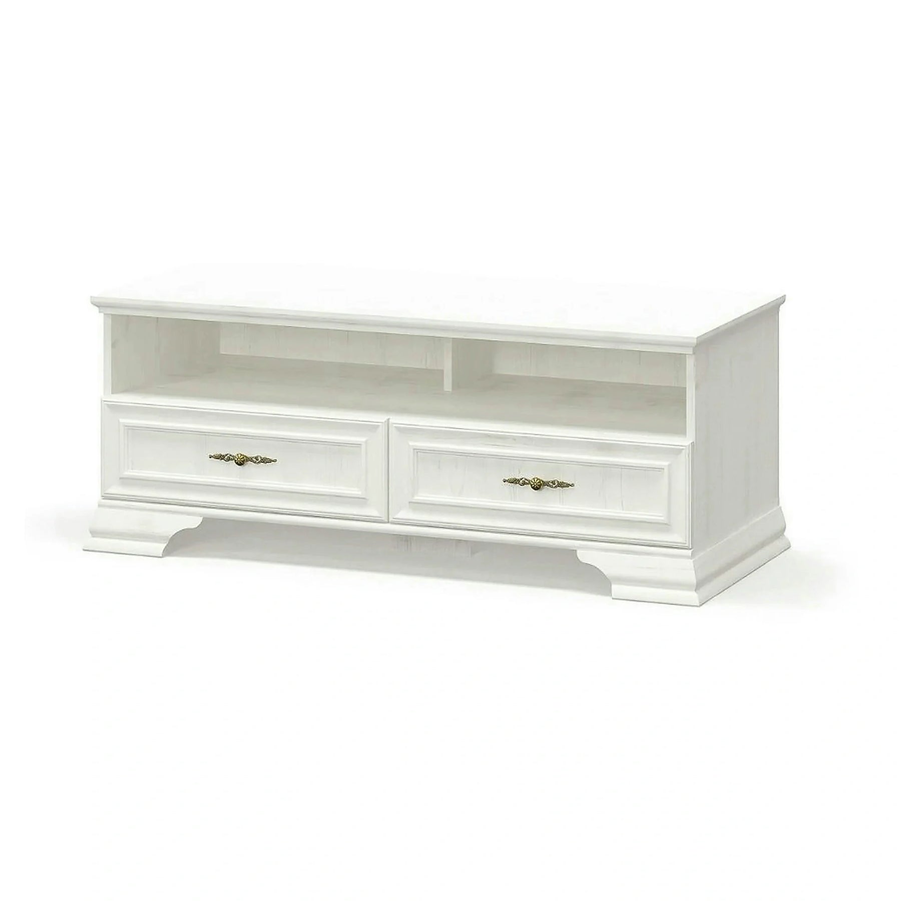Comoda TV clasica IRYS, pin alb anderson, PAL laminat, 121x51x47 cm