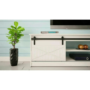 Comoda TV GRANERO, PAL laminat/MDF, alb, 200×35×57 cm