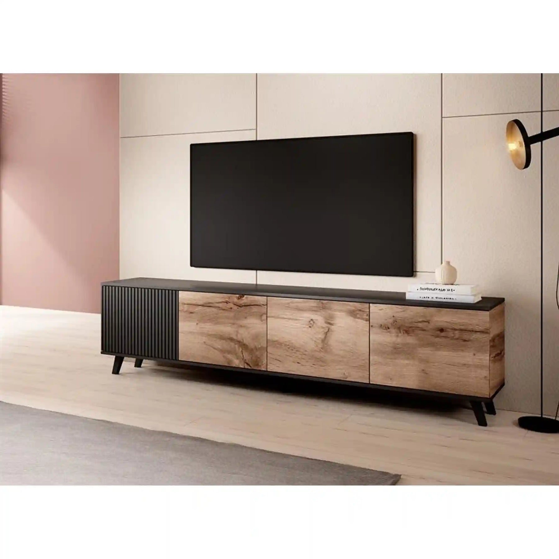 Comoda TV HOUSTON OCN-37964, stejar wotan/negru