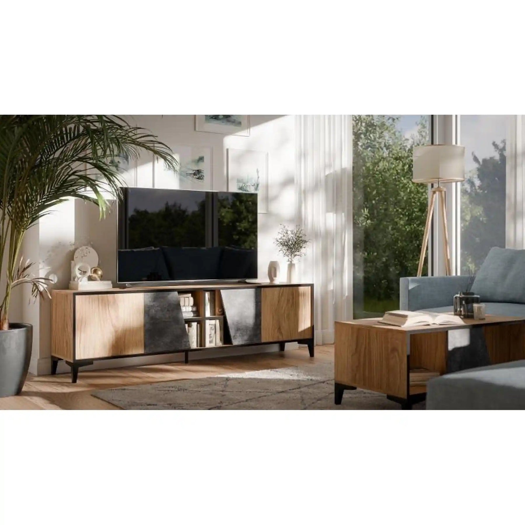 Comoda TV HOUSTON OCN-38021, stejar/gri beton
