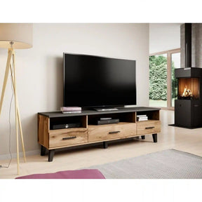Comoda TV HOUSTON OCN-38023, stejar wotan/negru