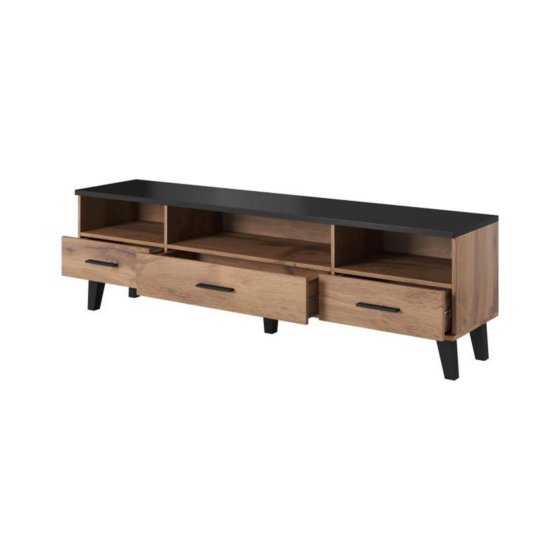 Comoda TV HOUSTON OCN-38023, stejar wotan/negru