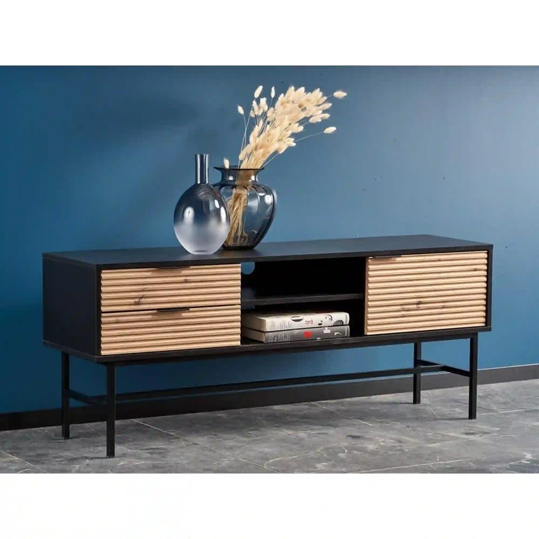 Comoda TV HOUSTON OCN-38044, stejar artisan/negru