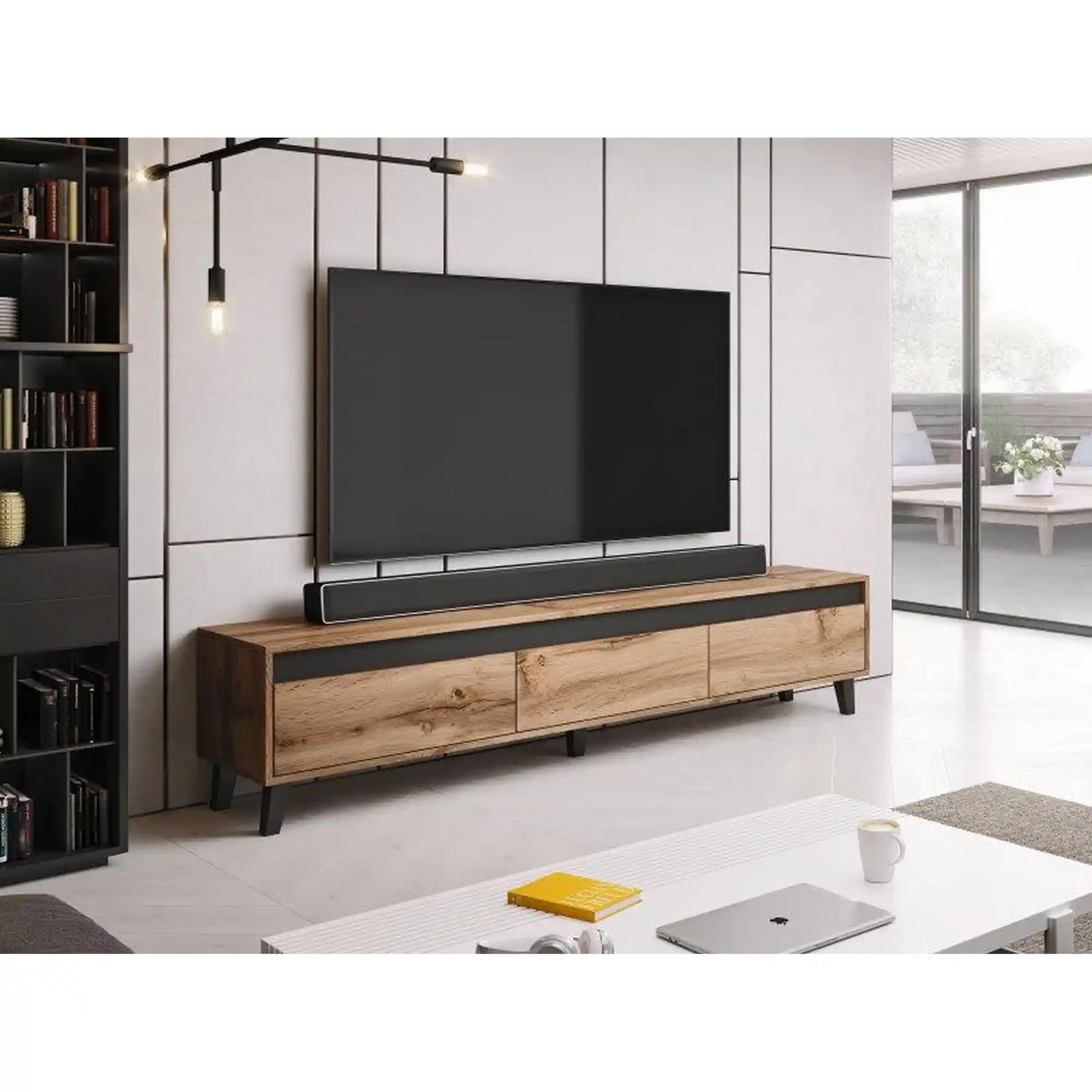 Comoda TV HOUSTON OCN-38049, stejar wotan/gri antracit