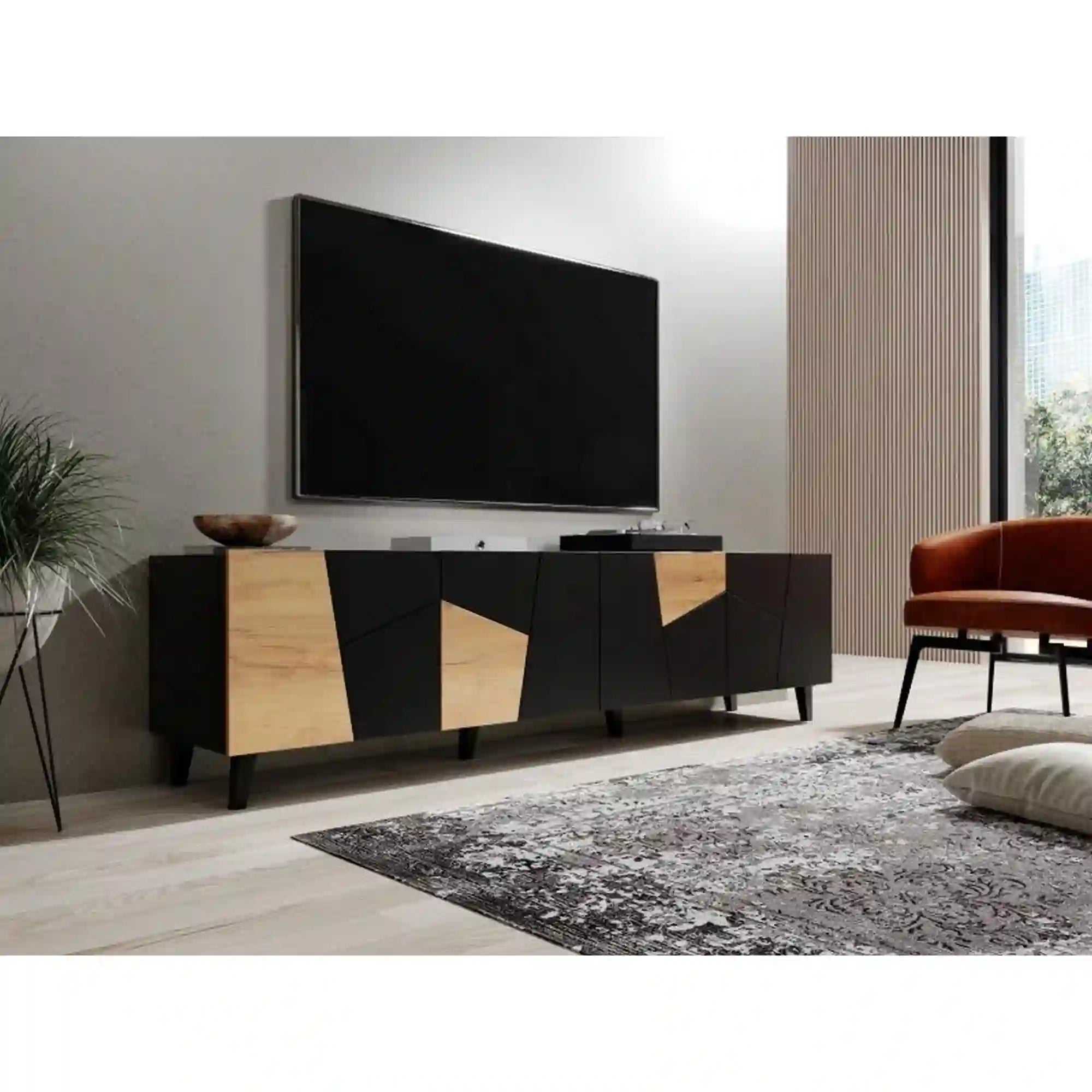 Comoda TV HOUSTON OCN-38096, negru/stejar