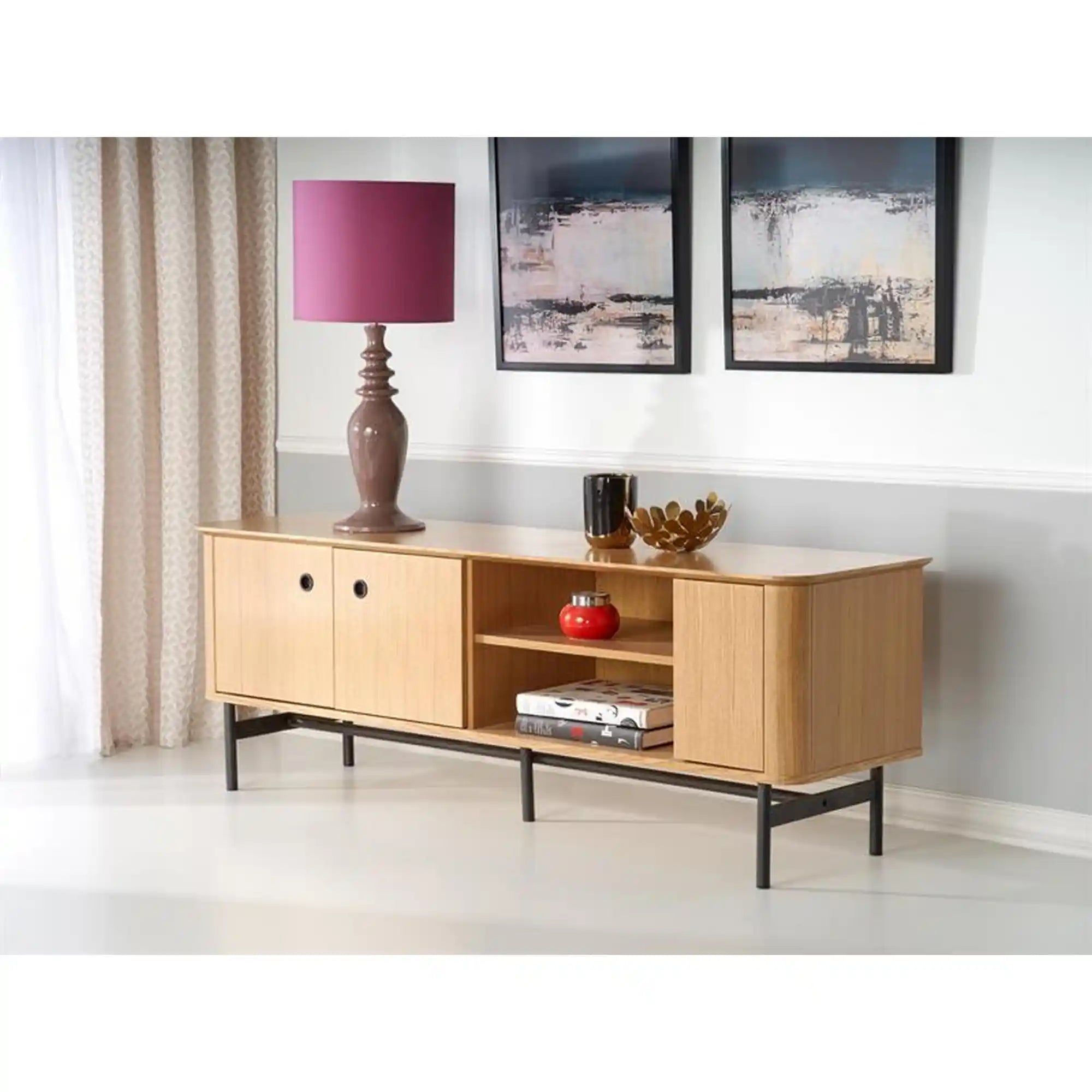 Comoda TV HOUSTON OCN-38155, stejar/negru