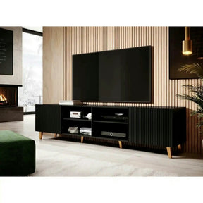 Comoda TV mare PAFOS, negru, PAL laminat, 200x40x52 cm