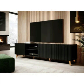 Comoda TV mare PAFOS, negru, PAL laminat, 200x40x52 cm