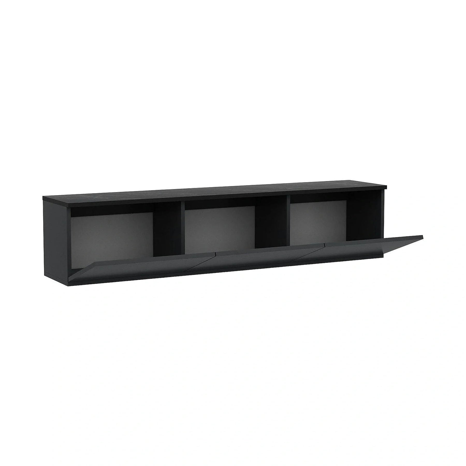 Comoda TV NEON ILLUMINATED, PAL melaminat, gri antracit, 160×32×35 cm