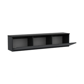 Comoda TV NEON ILLUMINATED, PAL melaminat, gri antracit, 160×32×35 cm