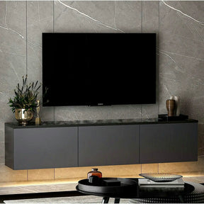 Comoda TV NEON ILLUMINATED, PAL melaminat, gri antracit, 160×32×35 cm