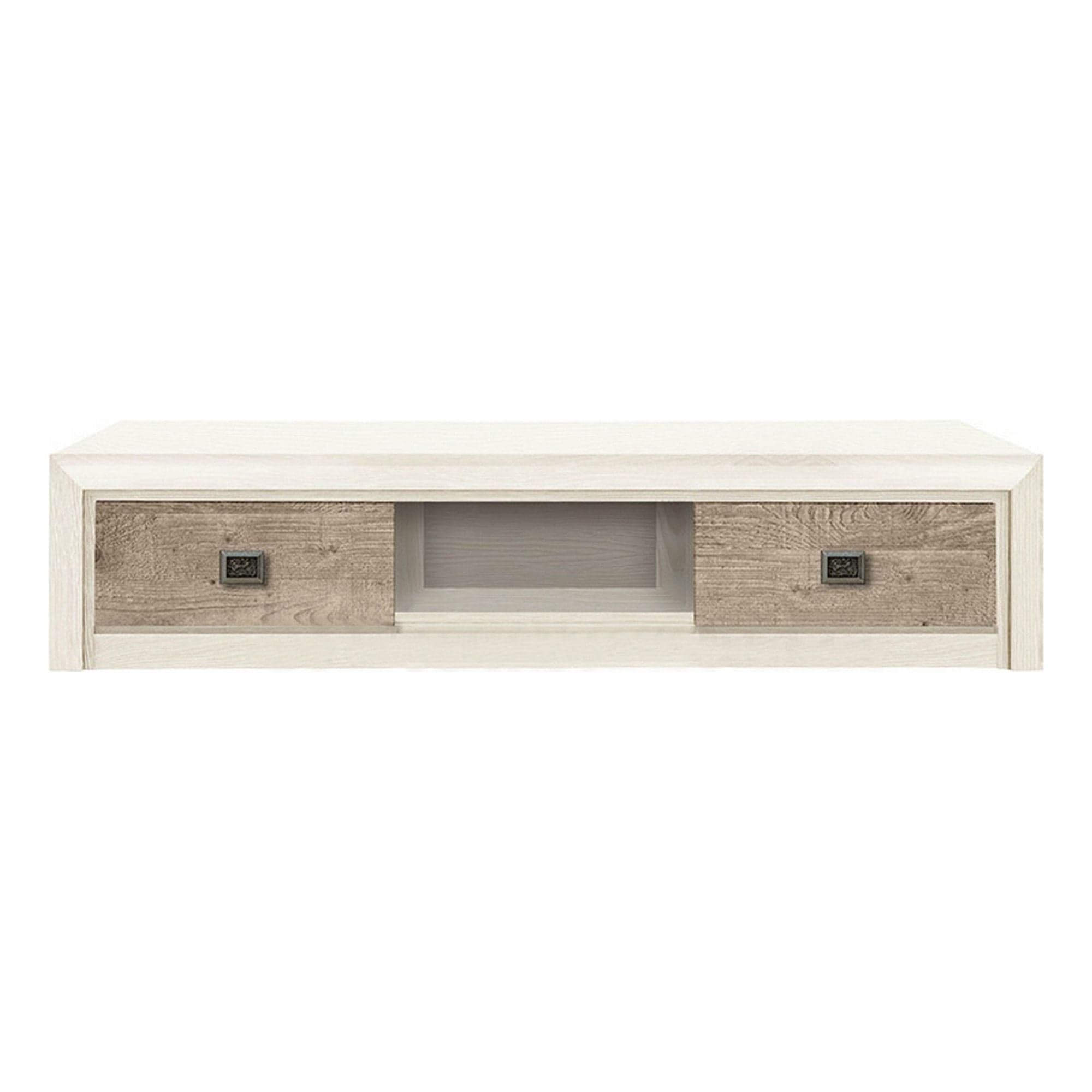 Comoda TV KOEN 2, pin canyon/stejar Karbel, PAL, 150x57x33 cm