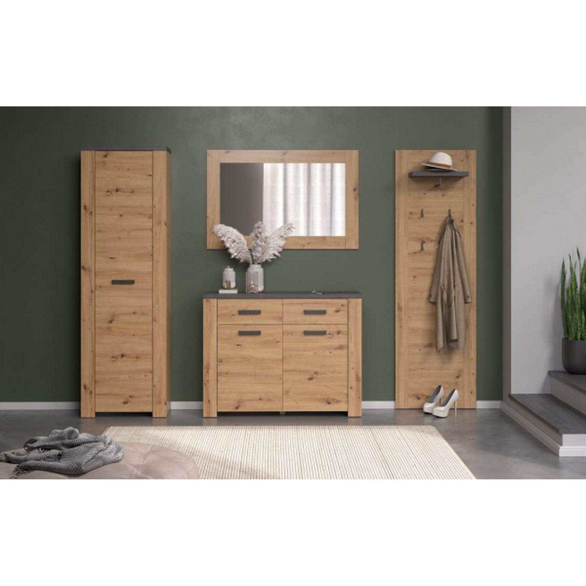 Comoda FOLLOW, stejar artisan/gri, PAL, 116x35x91 cm