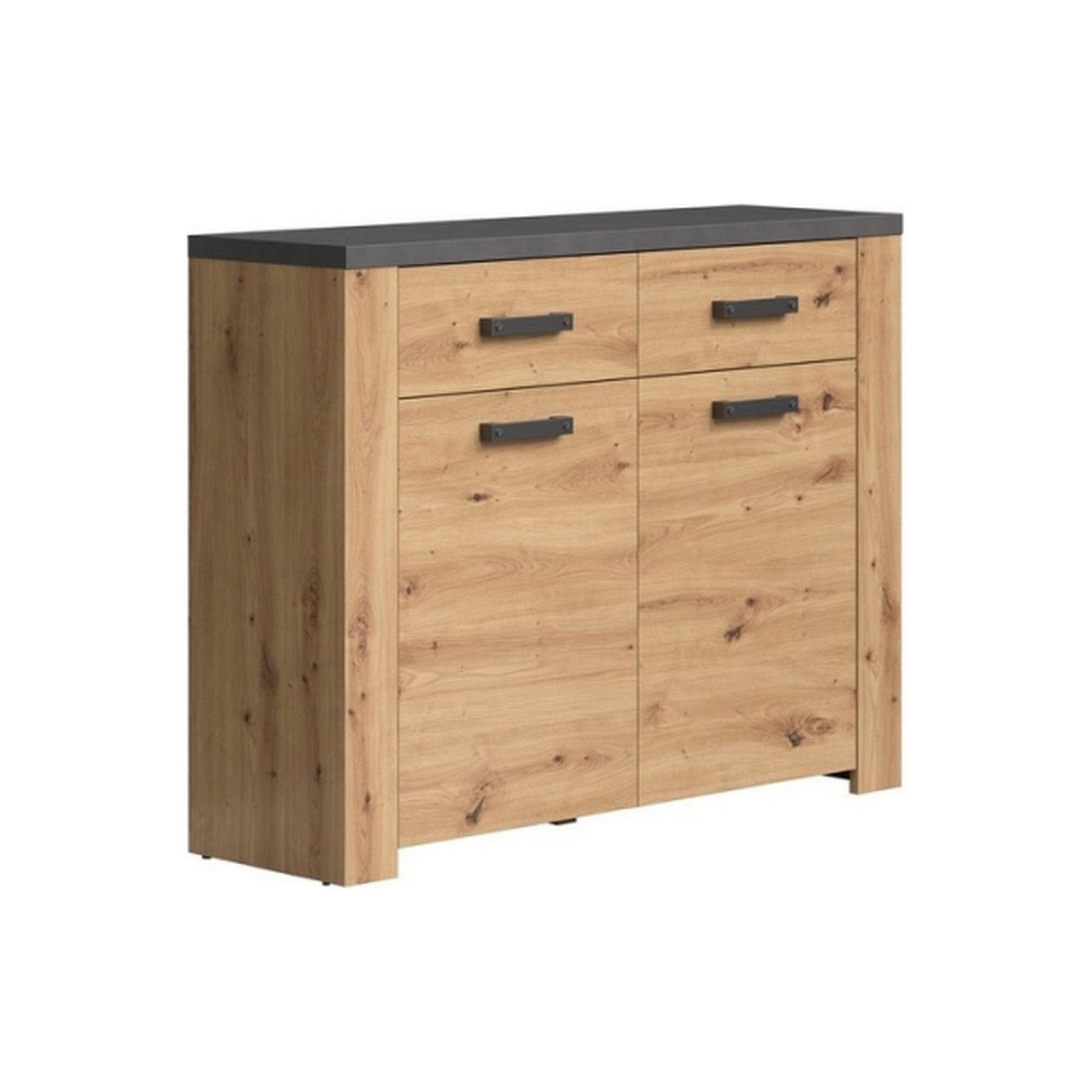 Comoda FOLLOW, stejar artisan/gri, PAL, 116x35x91 cm