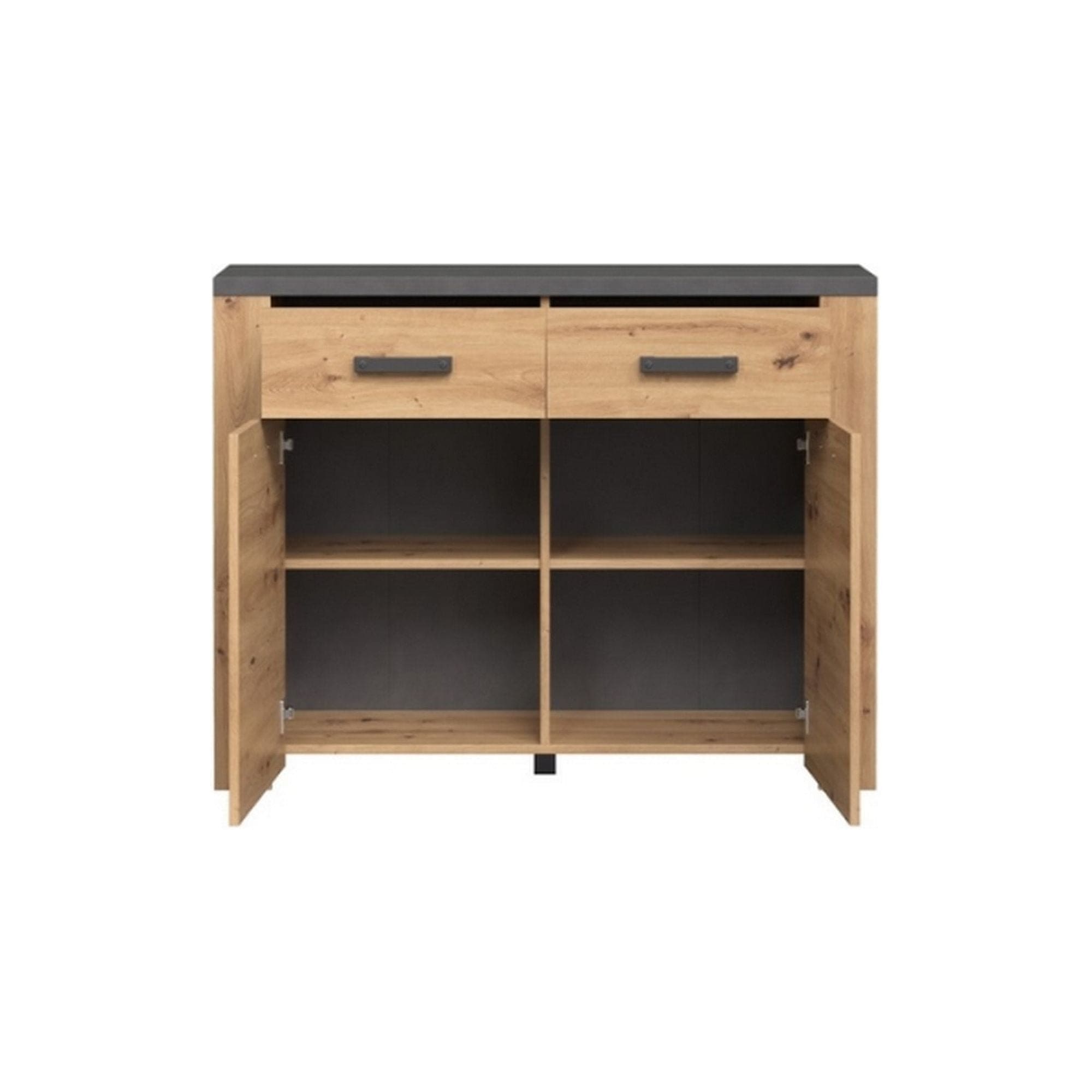 Comoda FOLLOW, stejar artisan/gri, PAL, 116x35x91 cm