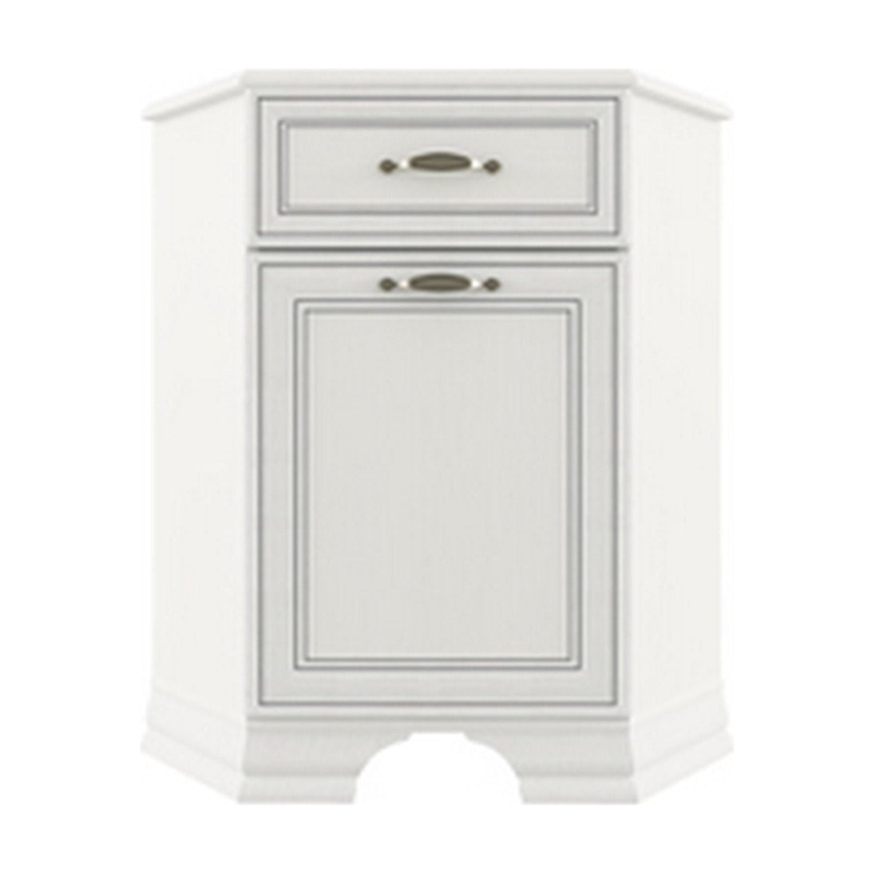 Comoda de colt TIFFANY, alb vintage, PAL, 58x58x90 cm