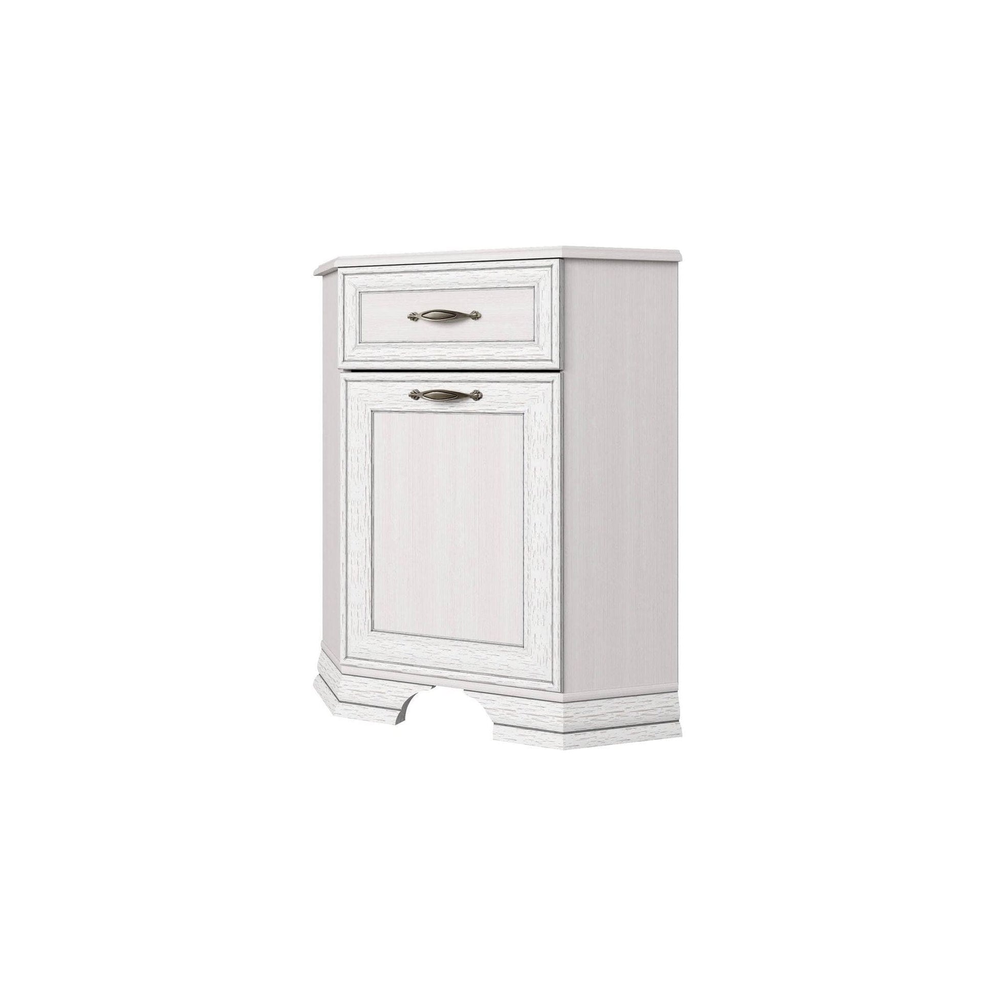 Comoda de colt TIFFANY, alb vintage, PAL, 58x58x90 cm