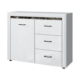Comoda WHITEBLACK, alb/negru, PAL, 116x40x92 cm