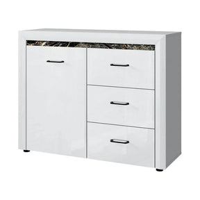 Comoda WHITEBLACK, alb/negru, PAL, 116x40x92 cm