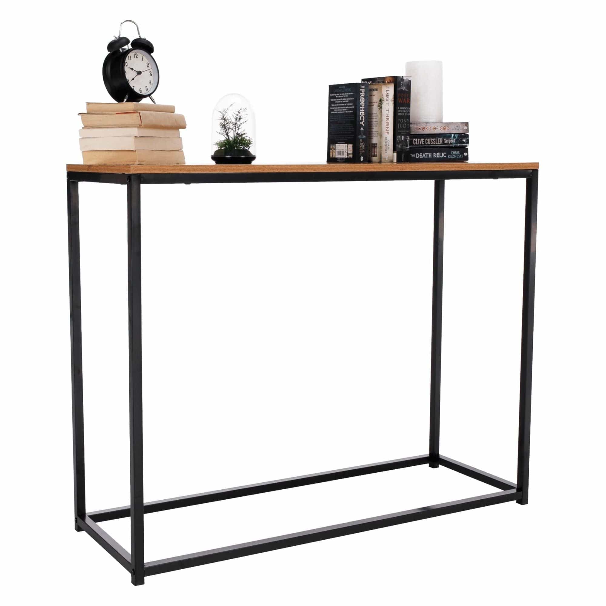 Consola KALISTO, stejar/negru, 100x35x80 cm