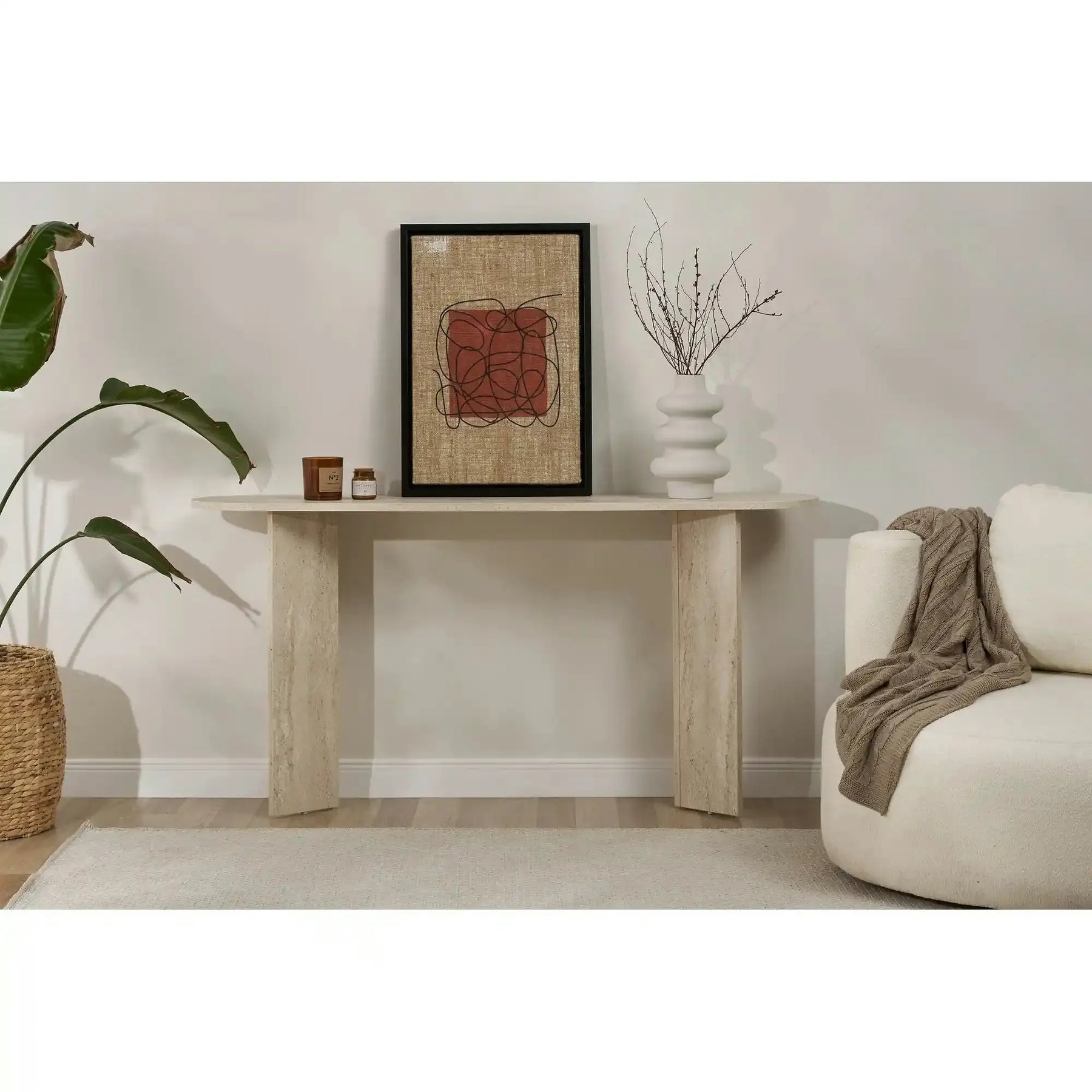 Consola SIRA, PAL, travertin, 150×35×75 cm
