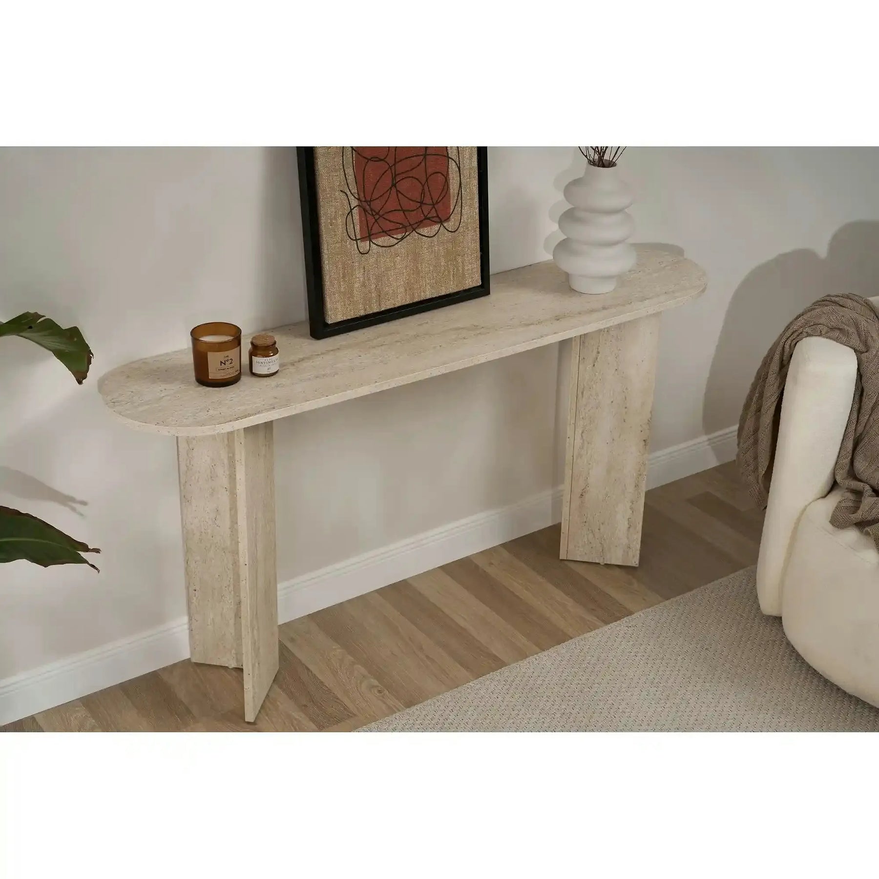 Consola SIRA, PAL, travertin, 150×35×75 cm