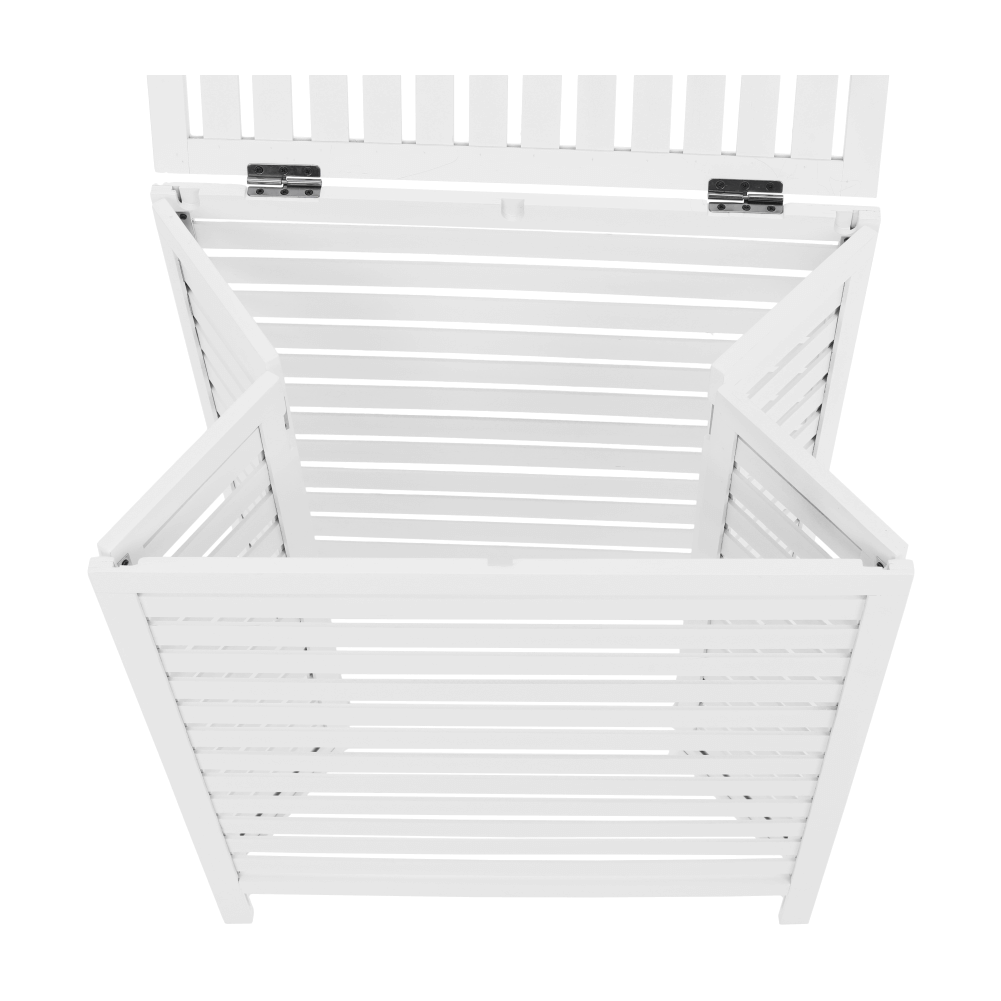 Cos de rufe MENORK, alb, bambus/material textil, 50x35x60 cm