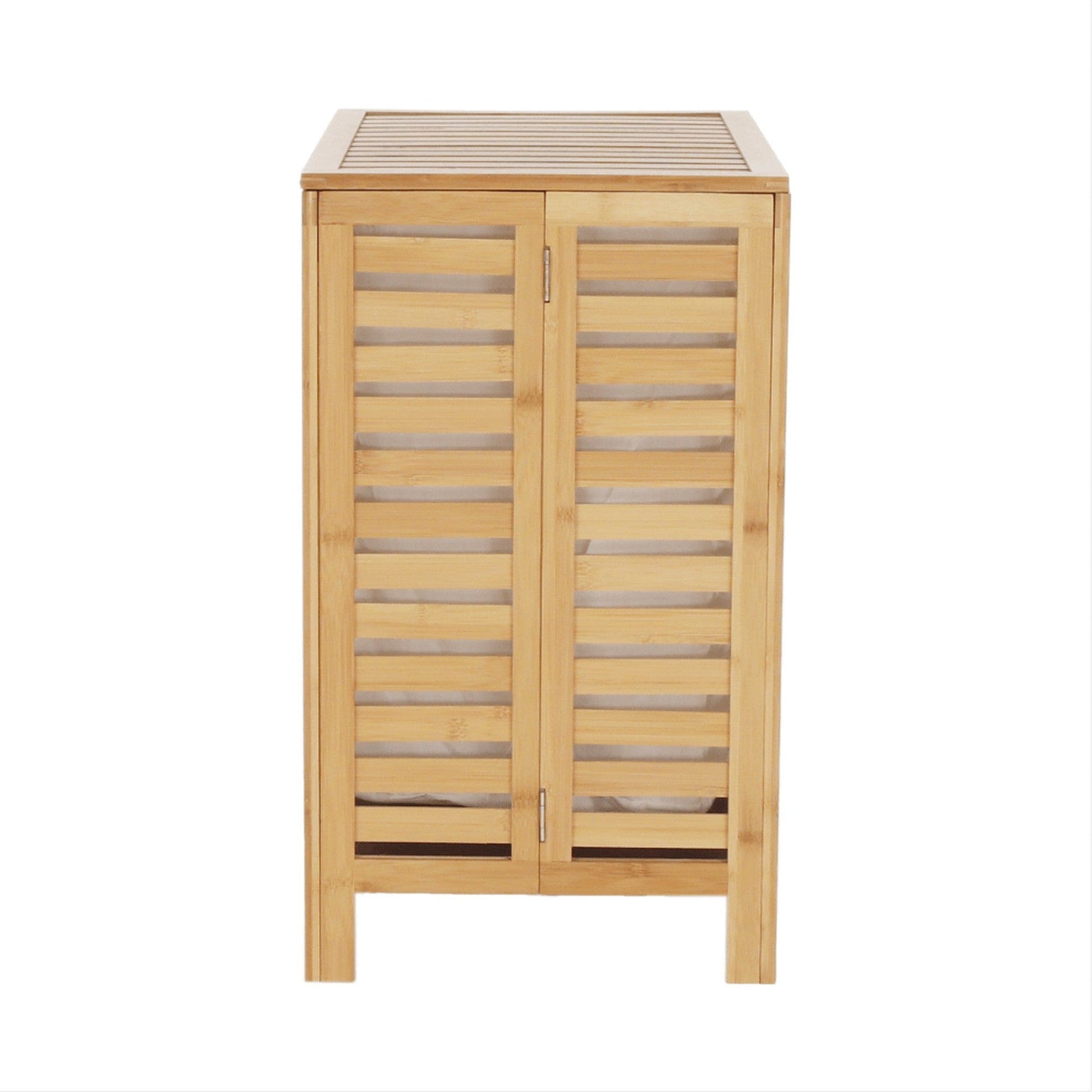 Cos de rufe MENORK, stejar, bambus/material textil, 50x35x60 cm