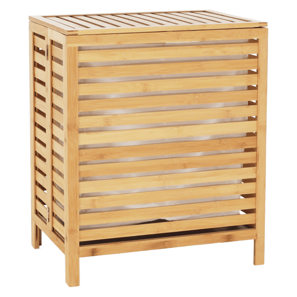 Cos de rufe MENORK, stejar, bambus/material textil, 50x35x60 cm