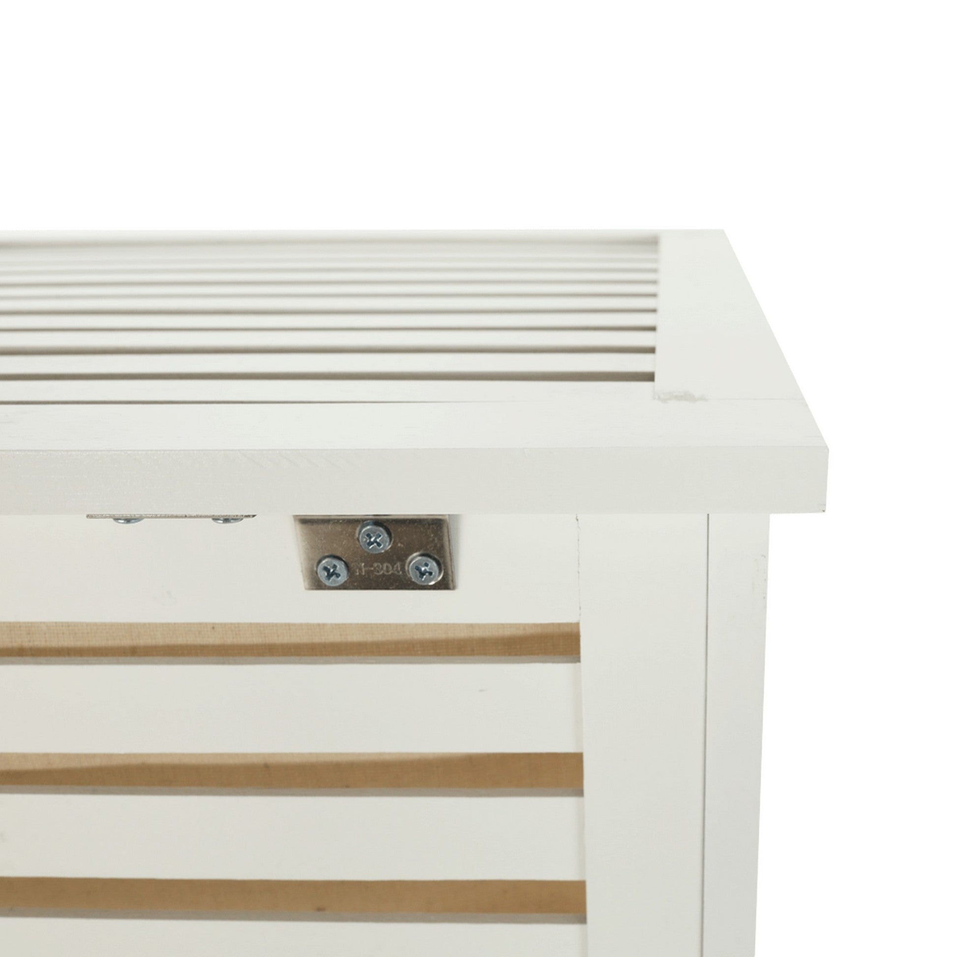 Cos de rufe BASKET, alb, bambus/material textil, 40x40x58 cm