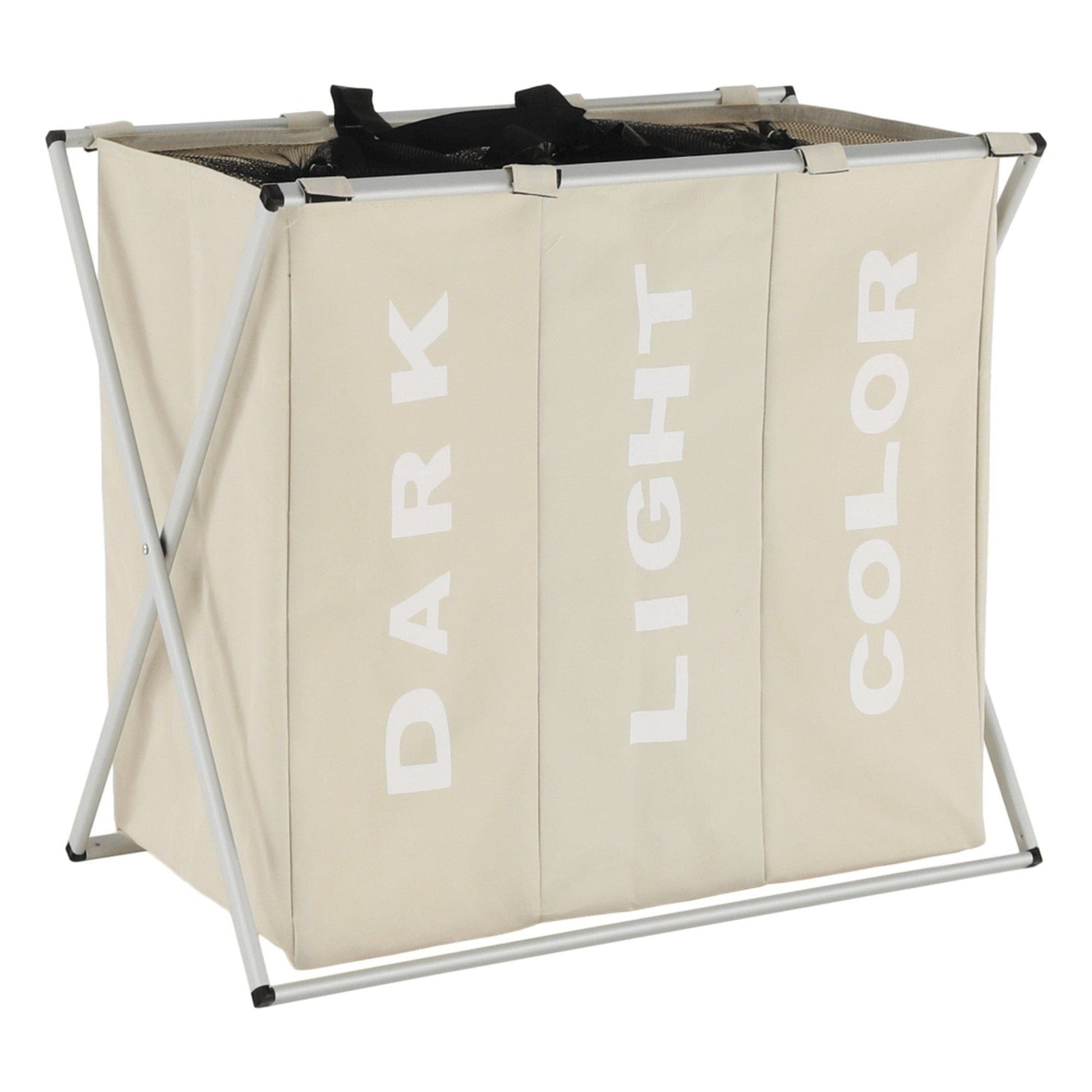 Cos de rufe LAUNDRY NEW TYP 3, bej, panza/metal, 62x35x60 cm