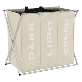 Cos de rufe LAUNDRY NEW TYP 3, bej, panza/metal, 62x35x60 cm