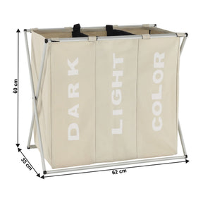 Cos de rufe LAUNDRY NEW TYP 3, bej, panza/metal, 62x35x60 cm