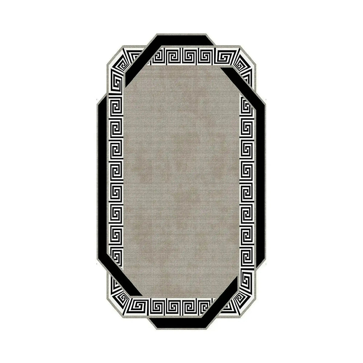 Covor, 160x230 cm, forma dreptunghiulara, poliester, crem/negru ALN600182KR07