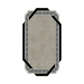 Covor, 160x230 cm, forma dreptunghiulara, poliester, crem/negru ALN600182KR07