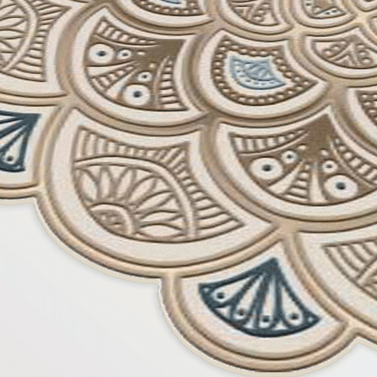 Covor, 180x180 cm, forma rotunda, poliester, crem, ALN600156KR18