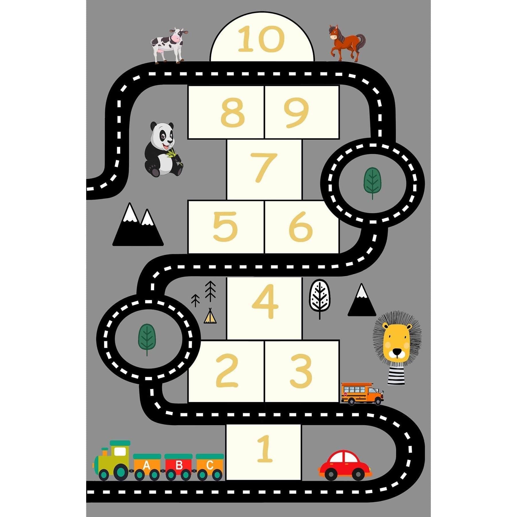 Covor HMNT474, 100x150 cm, forma dreptunghiulara, poliester, multicolor