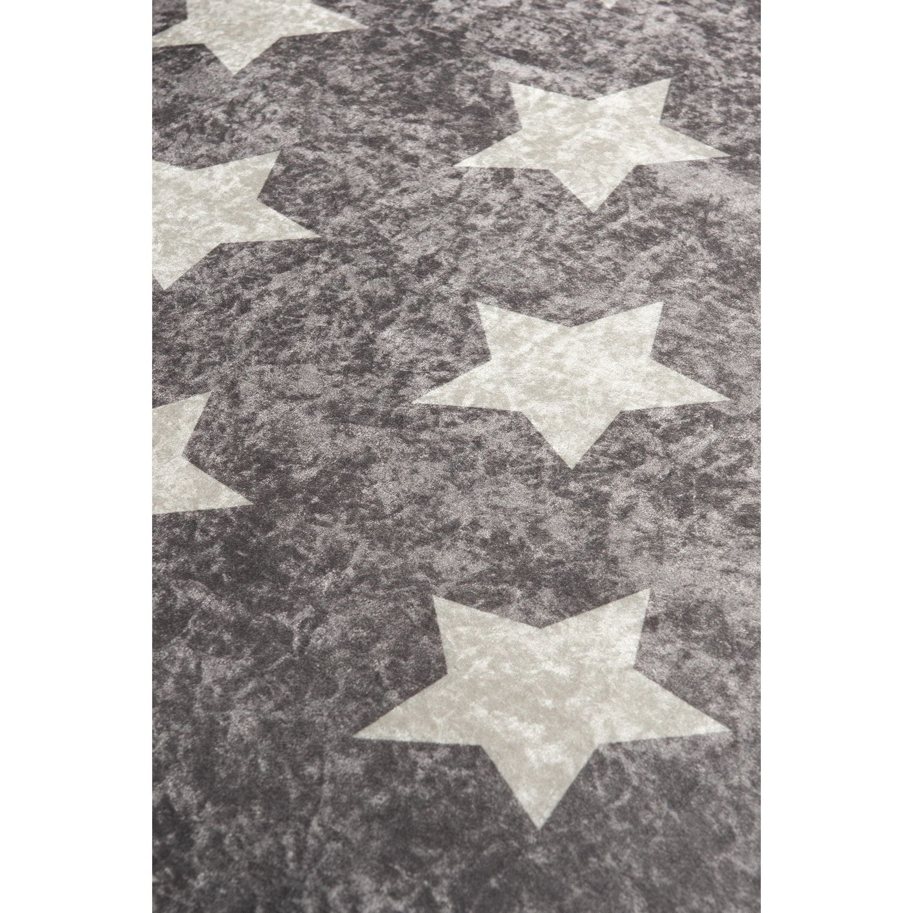 Covor YILDIZ, 140x190 cm, forma dreptunghiulara, stofa catifelata, gri