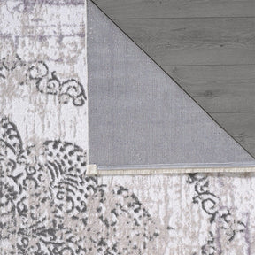 Covor JASMINE 1423, 160x230 cm, forma dreptunghiulara, poliester, gri/alb