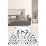 Covor MARTIN, 120x180 cm, forma dreptunghiulara, poliester/tesatura de catifea, negru/alb