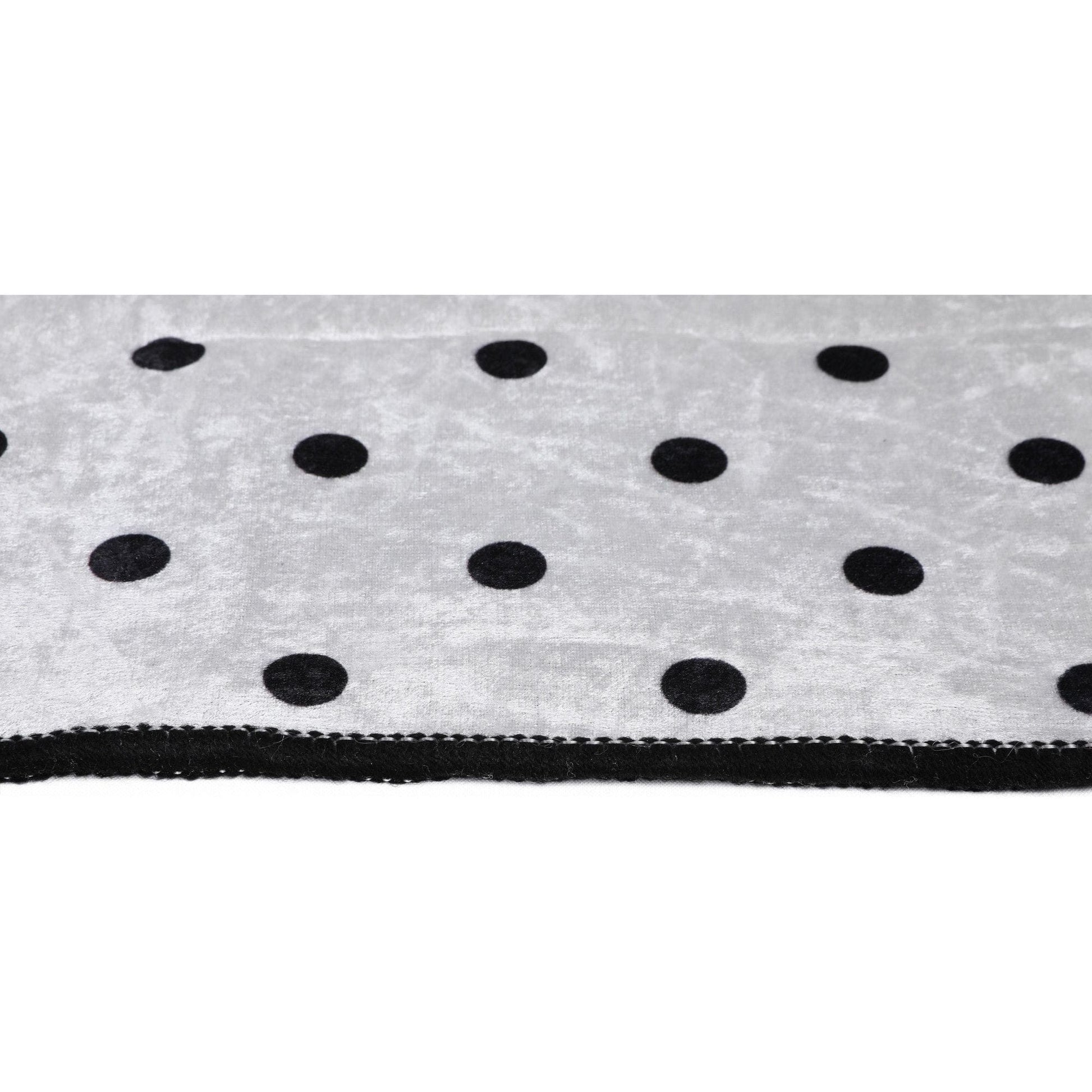 Covor MARTIN, 120x180 cm, forma dreptunghiulara, poliester/tesatura de catifea, negru/alb