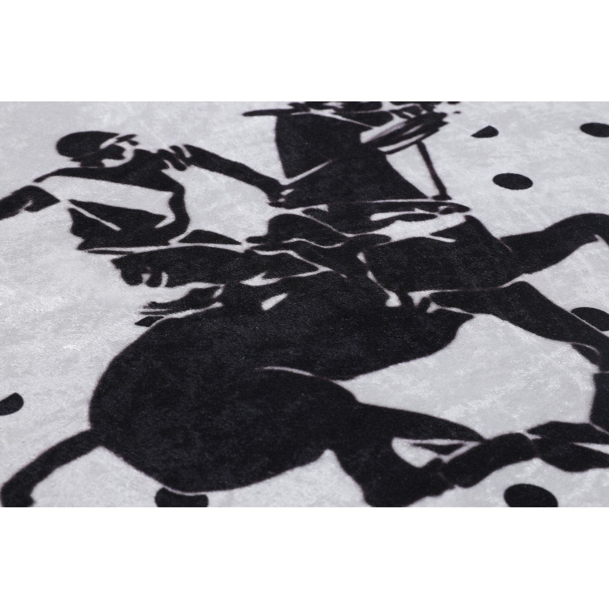 Covor MARTIN, 120x180 cm, forma dreptunghiulara, poliester/tesatura de catifea, negru/alb